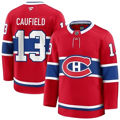 Cole Caufield Men's Fanatics Red Montreal Canadiens Home Premium Custom Jersey