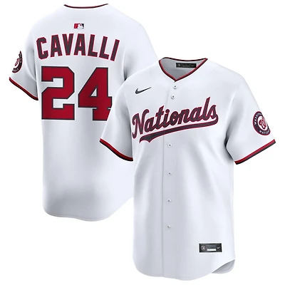 Cade Cavalli Men's Nike White Washington Nationals Home Limited Custom Jersey