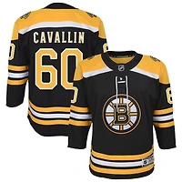 Luke Cavallin Youth Black Boston Bruins Home Custom Premier Jersey