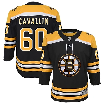 Luke Cavallin Youth Black Boston Bruins Home Custom Premier Jersey