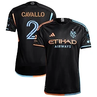 Nico Cavallo Men's adidas  Black New York City FC 2024 24/7 Kit Authentic Custom Jersey