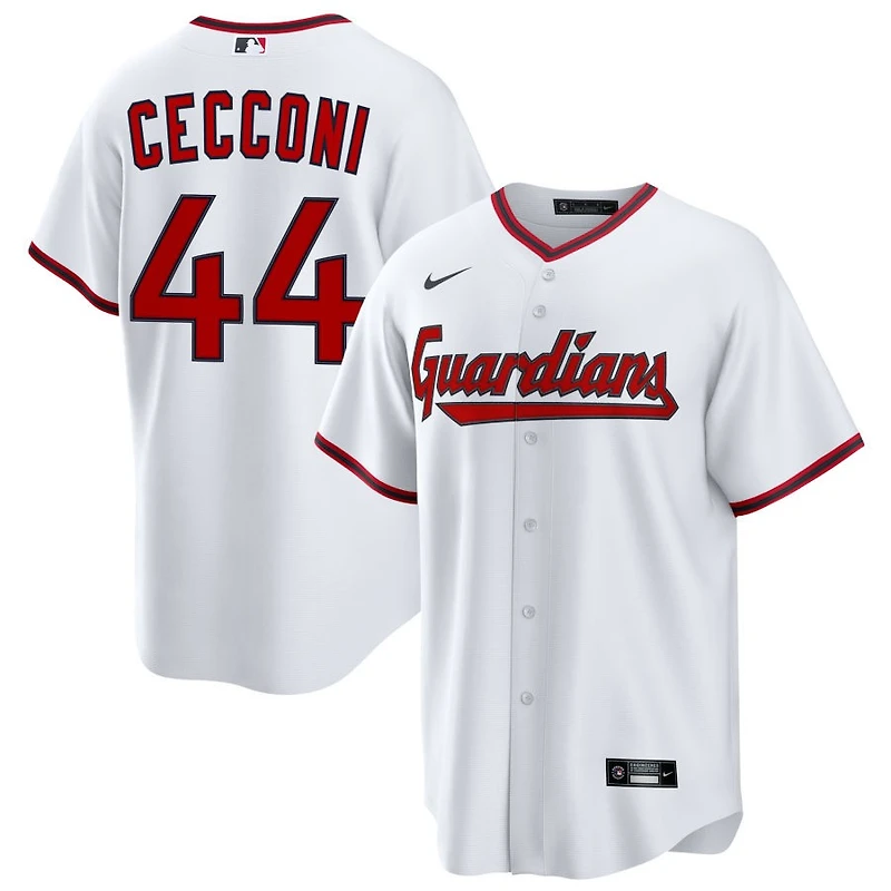 Slade Cecconi Men's Nike  White Cleveland Guardians Home Custom Replica Jersey