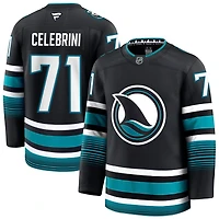Macklin Celebrini Men's Fanatics Black San Jose Sharks Alternate Premium Custom Jersey
