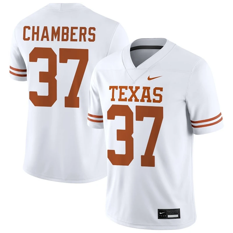 Bryce Chambers Men's Nike White Texas Longhorns NIL Pick-A-Player Game Jersey