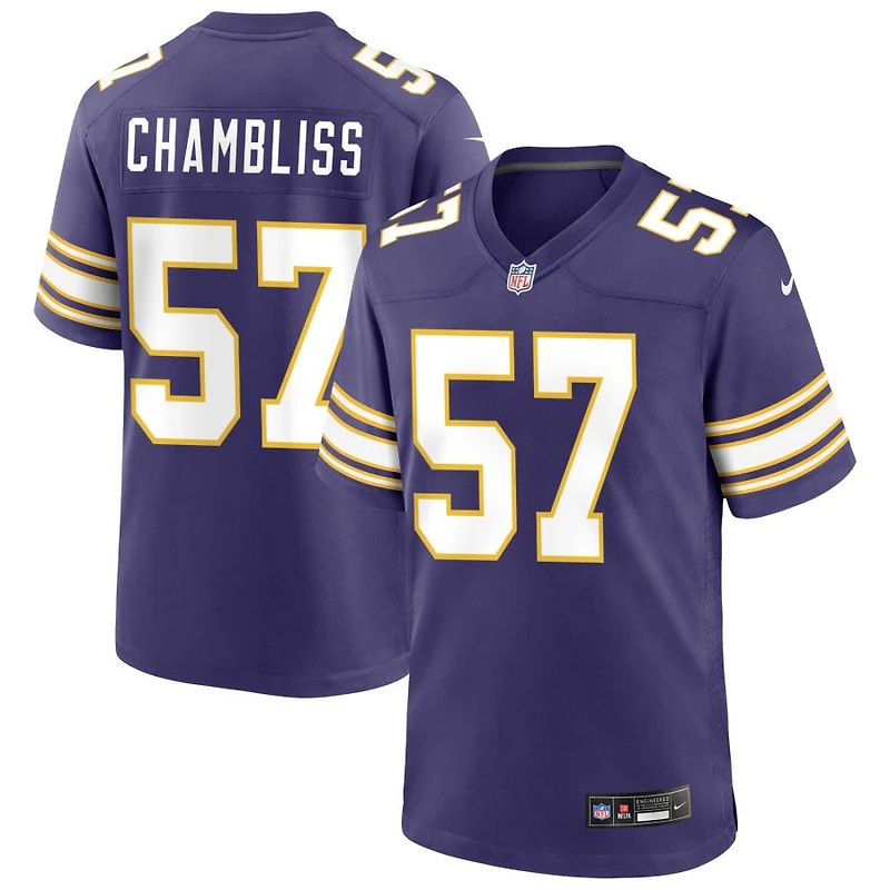 Chaz Chambliss Men's Nike Purple Minnesota Vikings Classic Custom Game Jersey