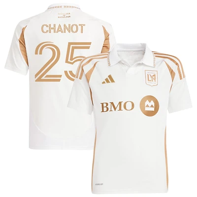 Maxime Chanot Youth adidas  White LAFC 2025 Secondary Replica Custom Jersey