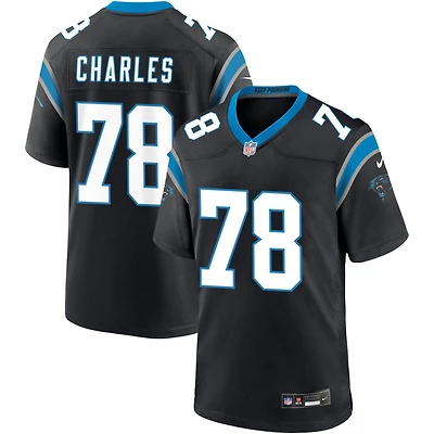 Saahdiq Charles Men's Nike Black Carolina Panthers Custom Game Jersey