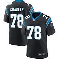 Saahdiq Charles Men's Nike Black Carolina Panthers Custom Game Jersey