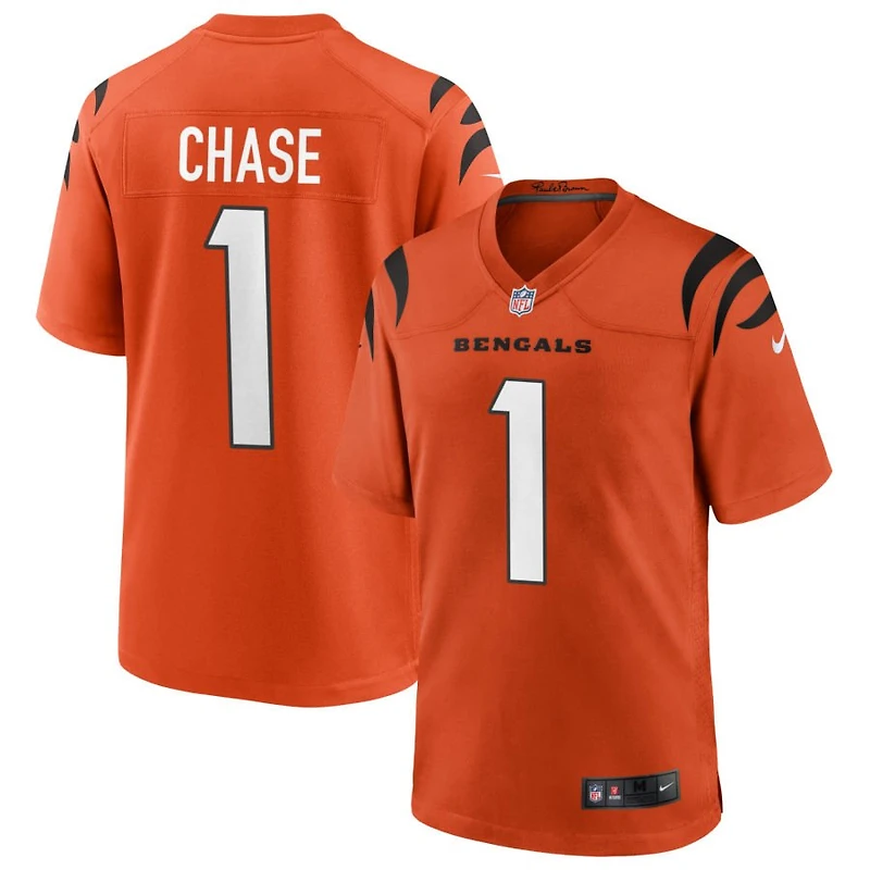 Ja'Marr Chase Youth Nike Orange Cincinnati Bengals Alternate Game Custom Jersey