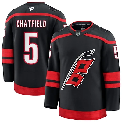 Jalen Chatfield Men's Fanatics Black Carolina Hurricanes Home Premium Custom Jersey