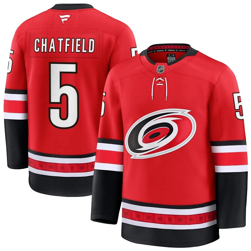 Jalen Chatfield Men's Fanatics Red Carolina Hurricanes Alternate Premium Custom Jersey