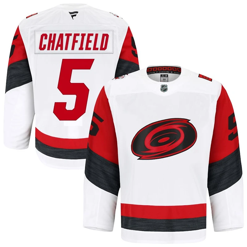 Jalen Chatfield Men's Fanatics White Carolina Hurricanes Away Authentic Pro Custom Jersey