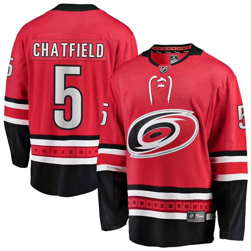 Jalen Chatfield Men's Fanatics Red Carolina Hurricanes Alternate Breakaway Custom Jersey