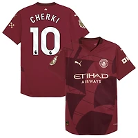 Rayan Cherki Men's Puma  Burgundy Manchester City 2024/25 Third Authentic Custom Jersey