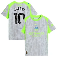 Rayan Cherki Youth Puma Green/Neon Green Manchester City 2025/26 Third Replica Custom Jersey