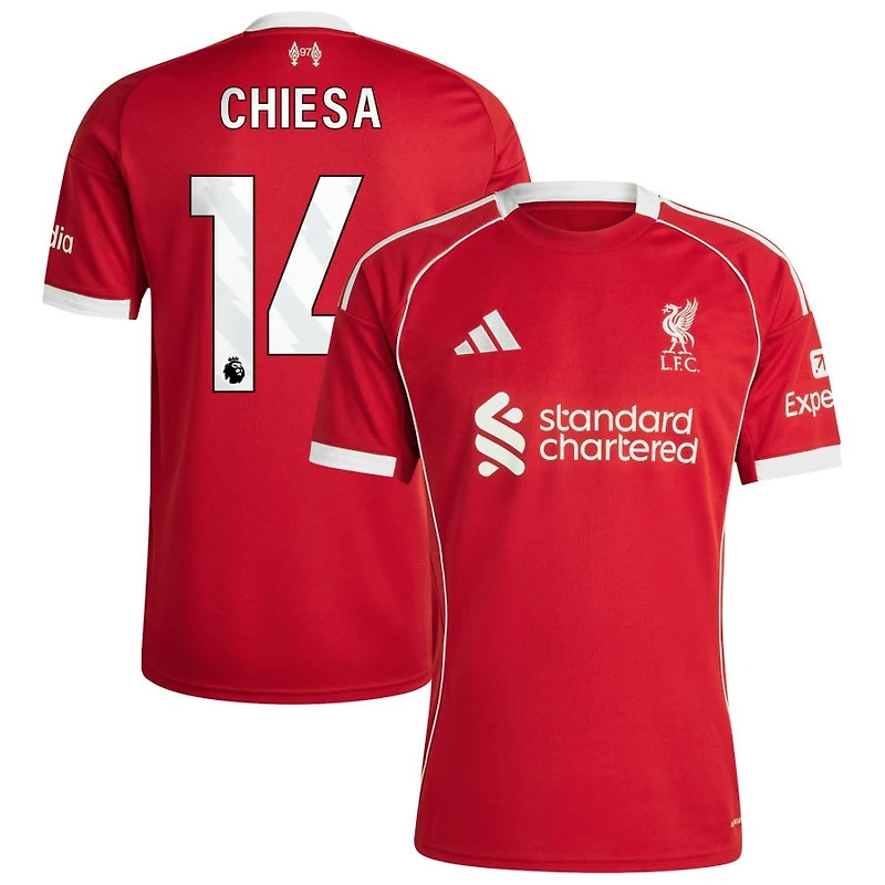 Federico Chiesa Men's adidas Red Liverpool 2025/26 Home Custom Replica Jersey