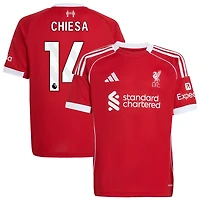 Federico Chiesa Youth adidas  Red Liverpool 2025/26 Home Custom Replica Jersey