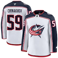 Yegor Chinakhov Men's Fanatics White Columbus Blue Jackets Away Premium Custom Jersey