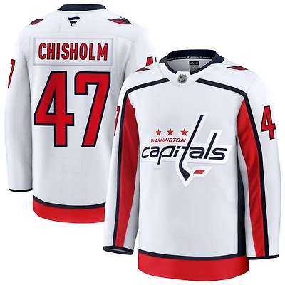Declan Chisholm Men's Fanatics White Washington Capitals Away Premium Custom Jersey