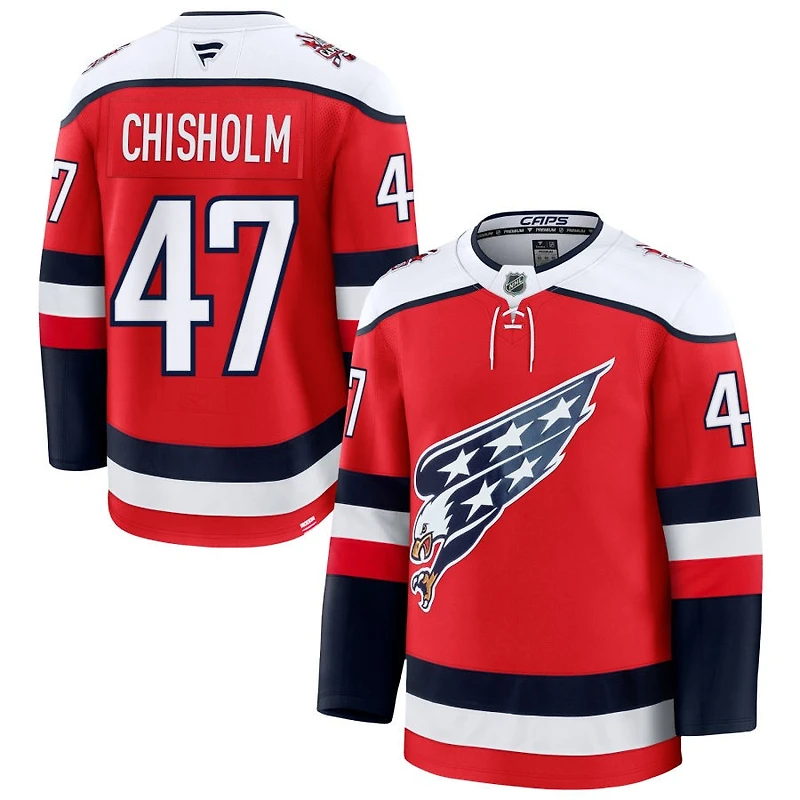 Declan Chisholm Men's Fanatics  Red Washington Capitals Alternate Premium Custom Jersey
