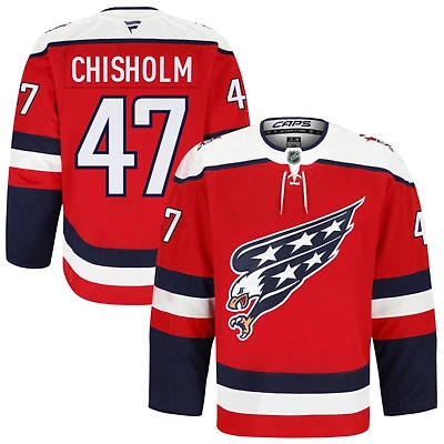 Declan Chisholm Men's Fanatics Red Washington Capitals Alternate Authentic Pro Custom Jersey