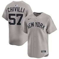 Angel Chivilli Men's Nike Gray New York Yankees Away Limited Custom Jersey