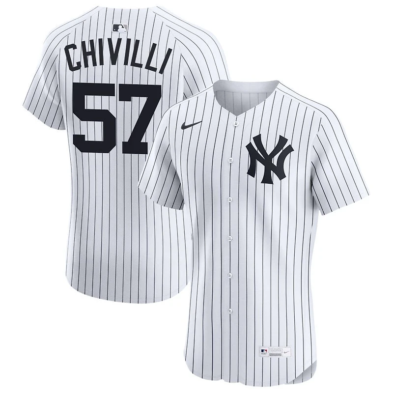 Angel Chivilli Men's Nike White New York Yankees Home Elite Custom Jersey