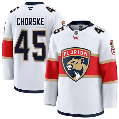 Brett Chorske Men's Fanatics White Florida Panthers Away Premium Custom Jersey