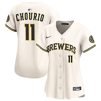 Jackson Chourio Women's Nike  Cream Milwaukee Brewers Home Limited Custom Jersey