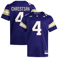CJ Christian Men's adidas  Purple Washington Huskies NIL Pick-A-Player Home Premier Football Jersey