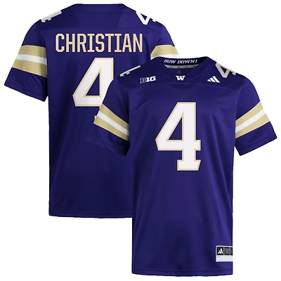 CJ Christian Men's adidas  Purple Washington Huskies NIL Pick-A-Player Home Premier Football Jersey
