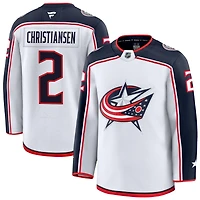 Jake Christiansen Men's Fanatics White Columbus Blue Jackets Away Premium Custom Jersey