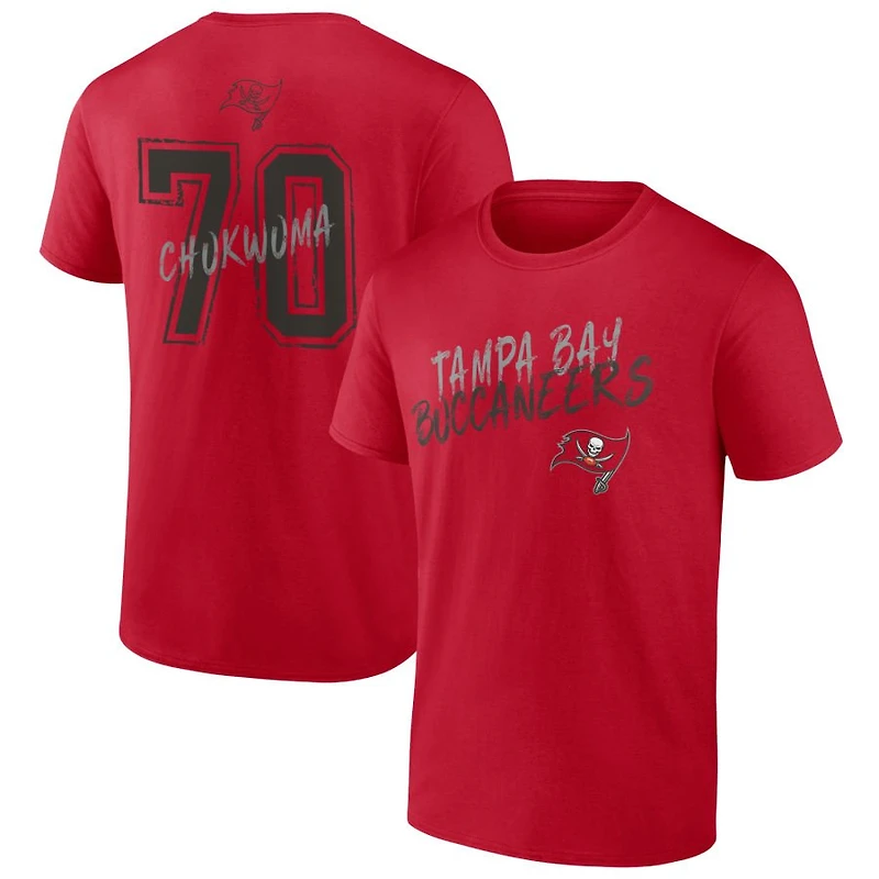 Men's Red Tampa Bay Buccaneers Hustle Personalized Name & Number T-Shirt