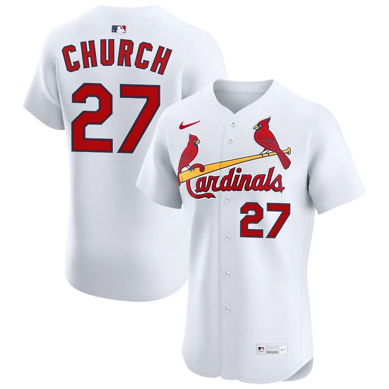 Nathan Church Men's Nike White St. Louis Cardinals Home Elite Custom Jersey