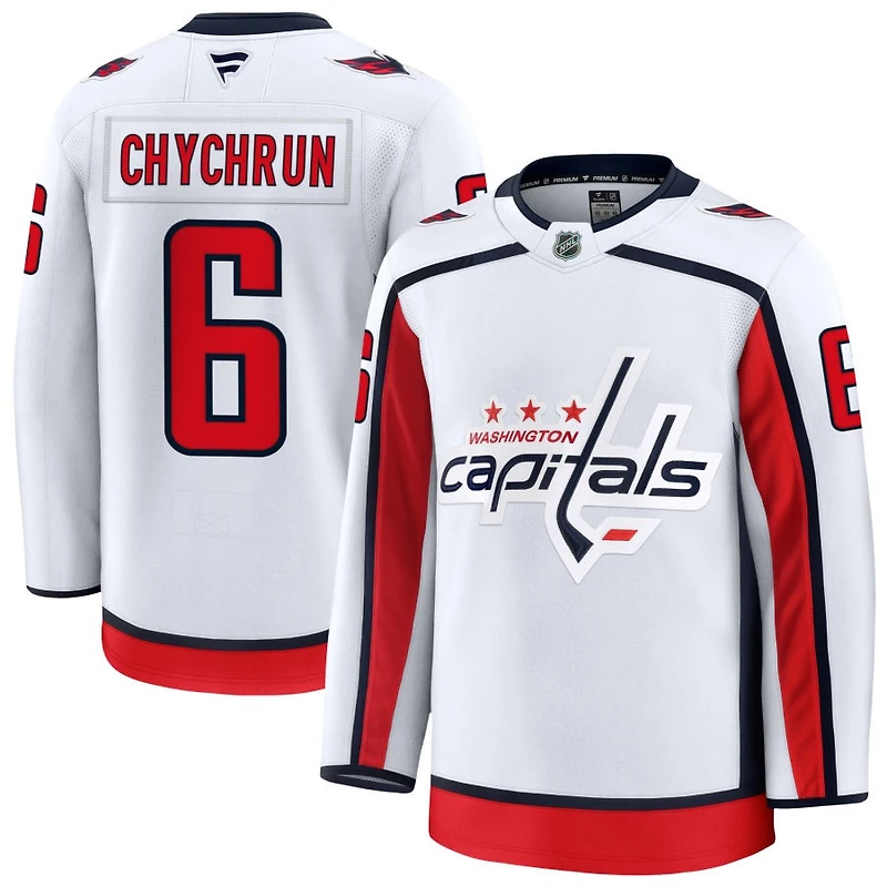 Jakob Chychrun Men's Fanatics White Washington Capitals Away Premium Custom Jersey
