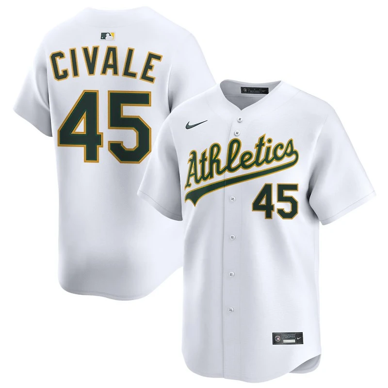Aaron Civale Men's Nike White Athletics Home Limited Custom Jersey