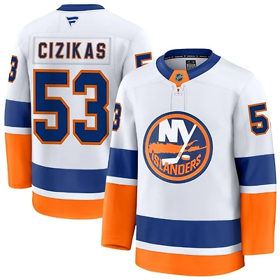 Casey Cizikas Men's Fanatics White New York Islanders Away Premium Custom Jersey