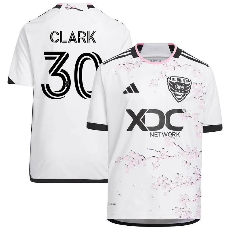 Caden Clark Youth adidas White D.C. United 2023 The Cherry Blossom Kit Replica Custom Jersey