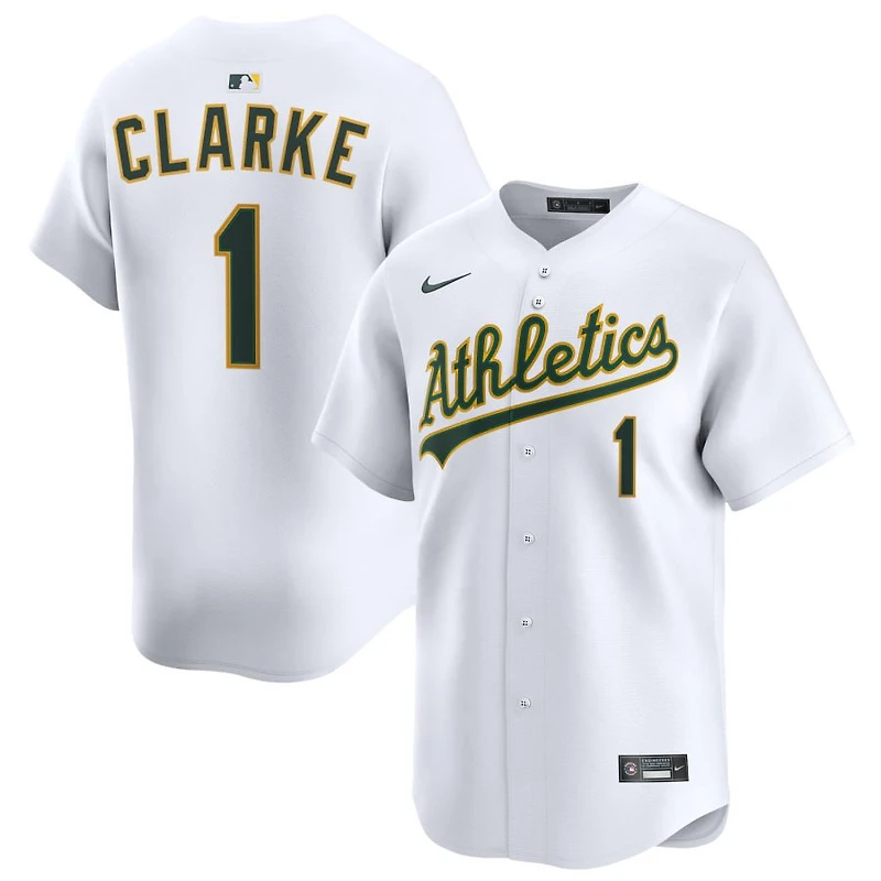 Denzel Clarke Men's Nike White Athletics Home Limited Custom Jersey