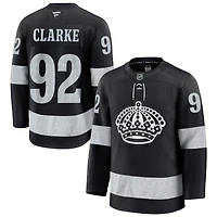 Brandt Clarke Men's Fanatics Black Los Angeles Kings Alternate Premium Custom Jersey