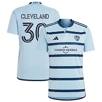 Stefan Cleveland Men's adidas Light Blue Sporting Kansas City 2023 Hoops 4.0 Replica Custom Jersey