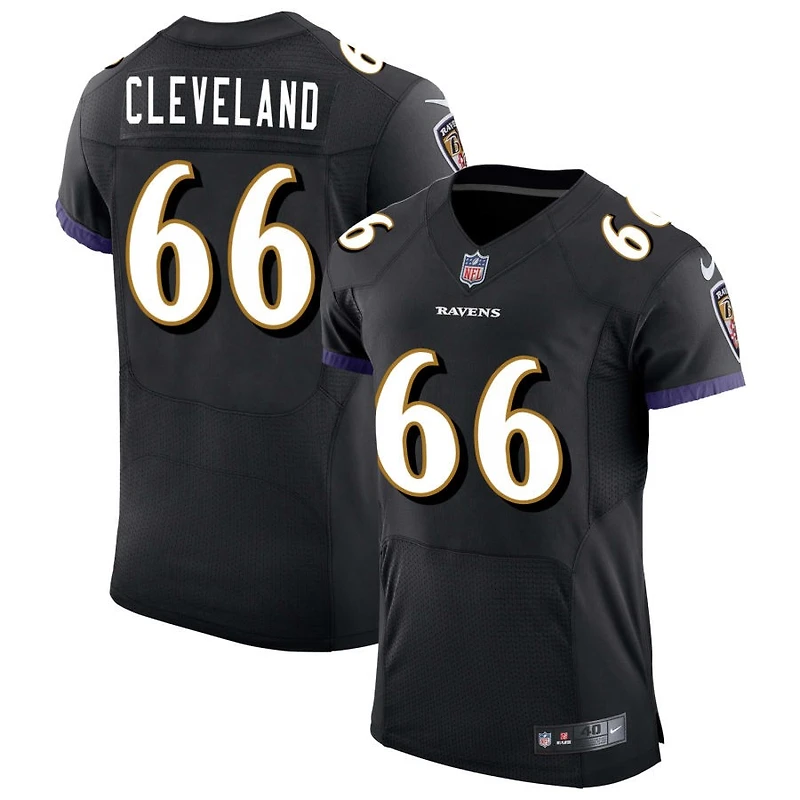 Ben Cleveland Men's Nike Black Baltimore Ravens Speed Machine Elite Custom Jersey
