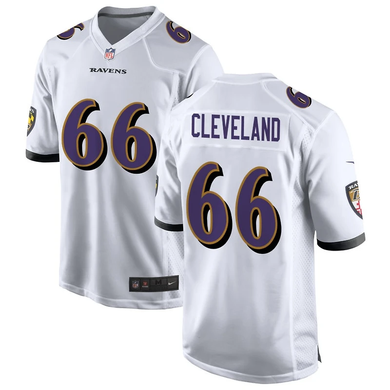 Ben Cleveland Men's Nike White Baltimore Ravens Custom Game Jersey