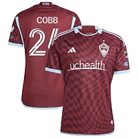 Noah Cobb Men's adidas  Burgundy Colorado Rapids 2024 One Flag Kit Authentic Custom Jersey