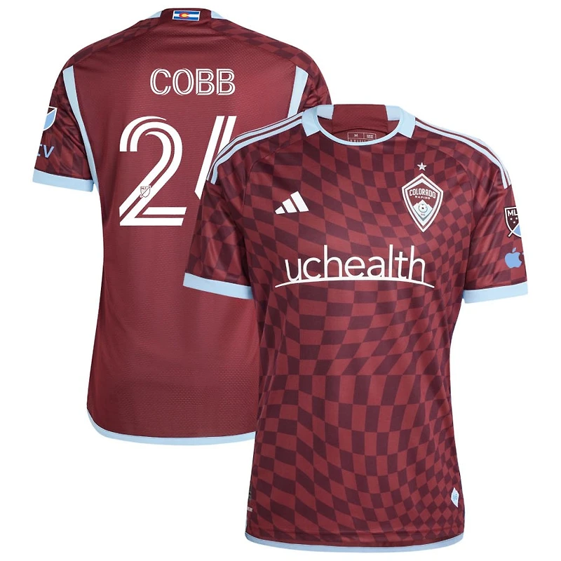 Noah Cobb Men's adidas Burgundy Colorado Rapids 2024 One Flag Kit Authentic Custom Jersey
