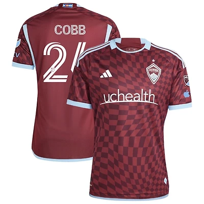 Noah Cobb Men's adidas Burgundy Colorado Rapids 2024 One Flag Kit Authentic Custom Jersey