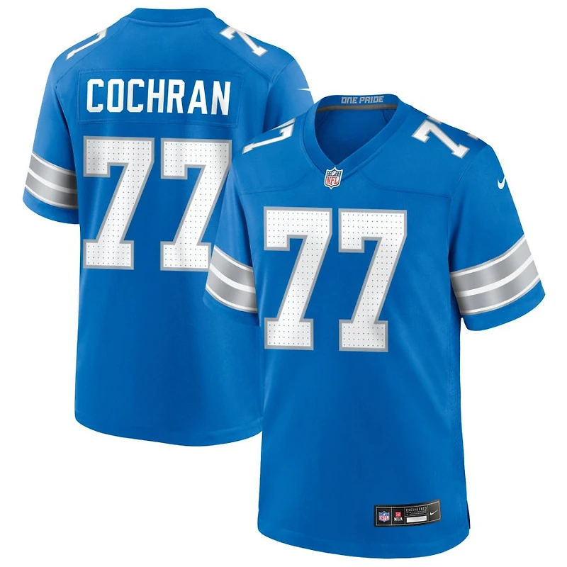 Devin Cochran Men's Nike Blue Detroit Lions Custom Game Jersey