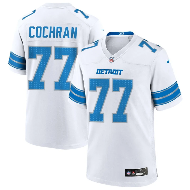 Devin Cochran Men's Nike  White Detroit Lions Custom Game Jersey