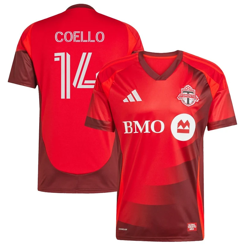 Alonso Coello Men's adidas  Red Toronto FC 2025 Club Kit Replica Custom Jersey