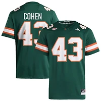 Andrew Cohen Men's adidas  Green Miami Hurricanes NIL Pick-A-Player Alternate Premier Football Jersey